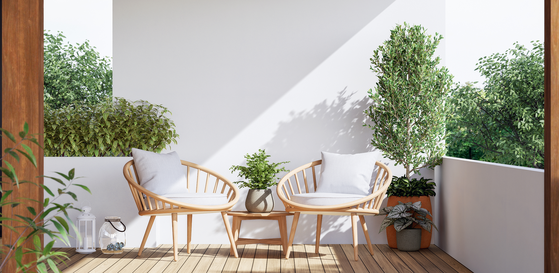 Minimalist patio furniture arrangement